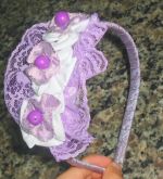 tiara 3 flores lilas