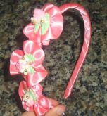 Tiara de cetim rosa