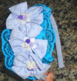 Tiara 3 flores azul
