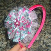 Tiara rosa estampada